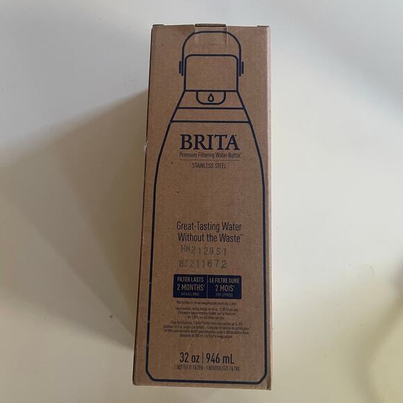 Brita Filtering Water Bottle, 32 Oz. Stainless Steel filter hiking travel beach - Picture 1 of 7
